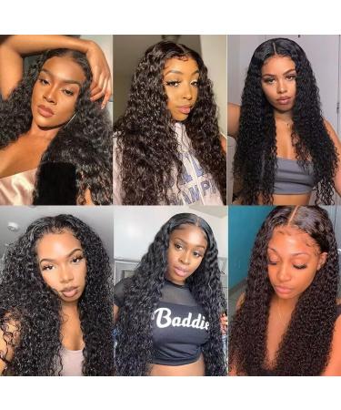 30 Inch Water Wave Lace Front Wig Human Hair 13x4 | 180% Density Wet & Wavy Pre Plucked Wig for Black Women - Buy Online on GoSupps.com