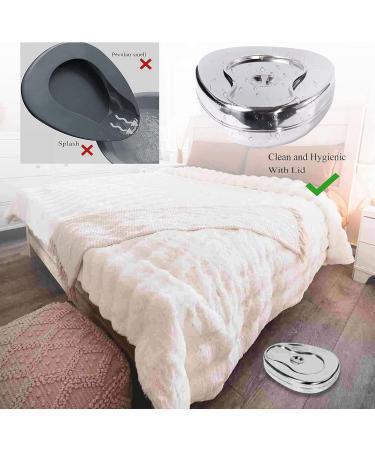 Stainless Steel Bed Pans Bedpans with Lid Spill Proof for Bed Bound Patient Bed Pans for Elderly Females and Male (Give 10 Absorbent pad paper) - Buy Online on GoSupps.com