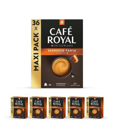 180 Aluminium Capsules - Caf Royal Pro | 5 x 36 - Compatible with Nespresso * Alu Coffee Machines for Home Use - Strong Espresso Flavor