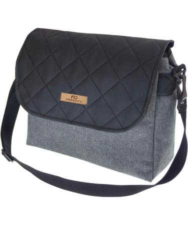 Premium Gray & Black Leather Baby Diaper Bag | Stylish Travel & Stroller Bag | Multi-Functional Care Bag for Parents - Buy Online on GoSupps.com