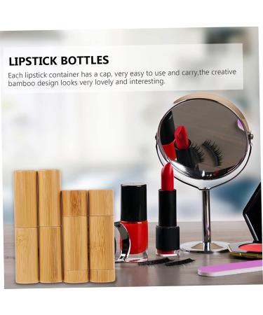  Mikinona Mikinona 4 Piece Empty Lipstick Cases Made of Sustainable Bamboo for DIY Stylish Storage Container for Lipstick Homemade Makeup Practical - Buy Online on GoSupps.com