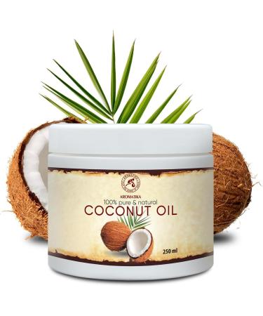 Coconut Oil 250ml - Cocos Nucifera Oil - Indonesia - 100% Pure & Natural Cold Pressed - Best Benefits for Skin Hair Face Body Care - Unrefined Coconut Oils - Buy Online on GoSupps.com
