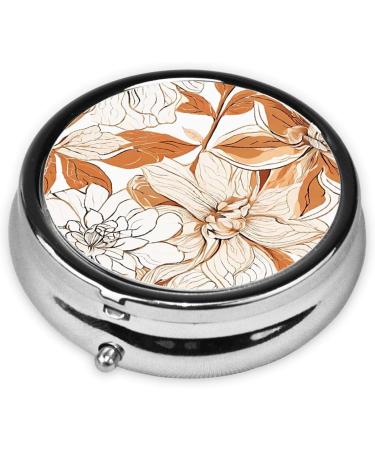 Hibiscus Flowers Mini Round Pill Box | 3 Compartment Travel Pill Organizer | Portable Medicine Case for Home & Office - Buy Online on GoSupps.com