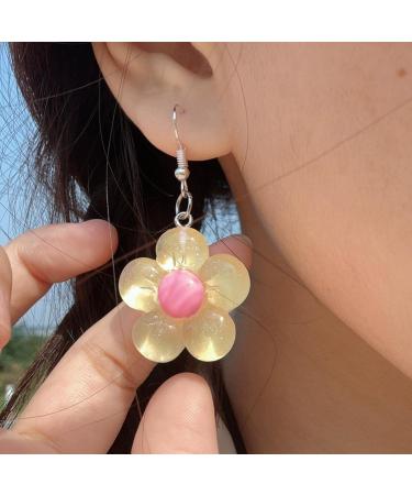 Feyley Earrings | Colorful Resin Flower Charm Dangle Earrings | Elegant Party Jewelry in Green - Buy Online on GoSupps.com