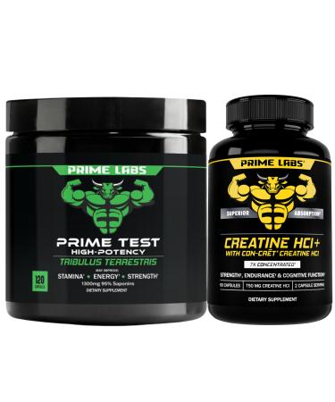 Prime Labs Tribulus Terrestris (120 ct) + Creatine HCl Capsules (60 ct)