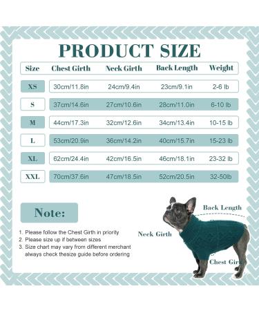 Hjumarayan Dog Sweater - Elegant & Warm Dog Sweater for Small Dogs | Peacock Green XS Perfect for Chihuahuas & More - Buy Online on GoSupps.com
