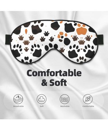 Animal Paw Prints Eye Mask | Unisex Soft Light-Blocking Sleeping Mask | Comfortable Black Travel Accessory - Buy Online on GoSupps.com