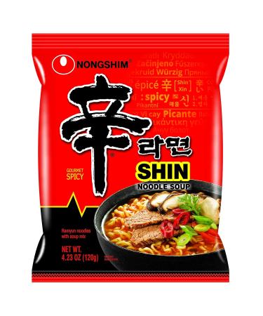 NongShim Shin Ramyun Noodle Soup, Gourmet Spicy, 4.2 Ounce (16 Pack)