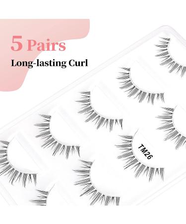 5 Pairs Natural Wispy False Eyelashes - Reusable & Easy to Apply | Natural Look (TM26) - Buy Online on GoSupps.com