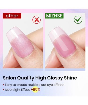MIZHSE Cat Eye Gel Nail Polish Set - 6 Colors Magnetic Ceramic Polish Kit for Manicure - Perfect Gift Set in Silver Champagne Pink Green Blue Purple - Buy Online on GoSupps.com