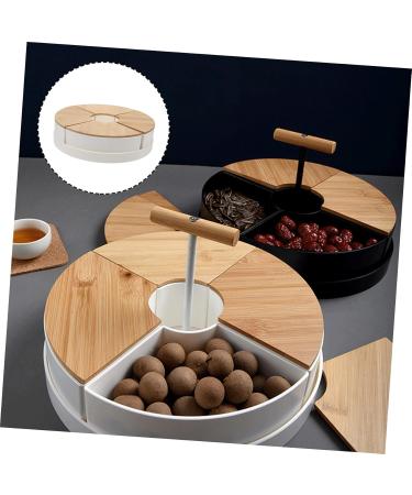 Cabilock 1 Set Office Fruit Plate Grill Vegetable Tray Wrought Iron Plastic Spraying Dried Fruit White Snack 26X26X7CM White - Buy Online on GoSupps.com