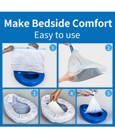 MINIVON Bedpan Set with 30 Absorbent Pads & Liners - Extra Large Heavy Duty Bed Pan for Elderly Men & Women - Buy Online on GoSupps.com