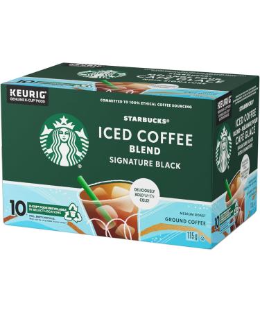 STARBUCKS Iced Coffee Blend Signature Black K-Cups Cold Brew Coffee Pods Medium Roast Vibrant Smooth And Balanced - Buy Online on GoSupps.com