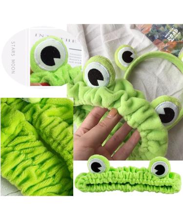 UngVeil 2 Pieces Cute Frog Headband Stretchy Frog Hair Accessories Cartoon Frog Headband for Face Washing Shower Sports Yoga Beauty Skincare - Buy Online on GoSupps.com