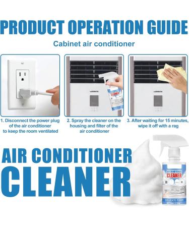 JAWSEU Foam Cleaner Spray Air Conditioning Cleaner Household Air Conditioner Cleaning Foaming Spray Foam Spray Heavy Duty Cleaner Remover Multi-Purpose Foam Cleaner (60ml) - Buy Online on GoSupps.com