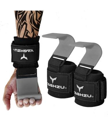 YAGHZU Weight Lifting Hooks for Men and Women - Heavy Duty Straps for Powerlifting & Deadlifts | Padded Wrist Support & Lifting Grips - Grey - Buy Online on GoSupps.com