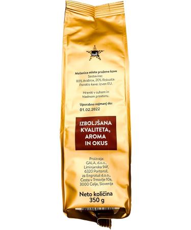  Zlata Kava ZLATA KAVA Premium Dark Roast Ground Coffee Powder Finely ground Arabica and Robusta coffee beans Strong aroma and rich flavor Perfect gift box for ground coffee Pack of 4 (350g x 4) - Buy Online on GoSupps.com