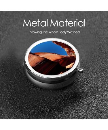 Portable 3 Compartment Round Pill Box Organizer - Ideal for Travel | Gorge Scenery - Buy Online on GoSupps.com