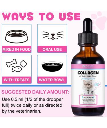 Liquid Collagen for Cats - Shiny Coat & Healthy Skin Joint & Digestive Support - Salmon Flavor 60ml - Buy Online on GoSupps.com