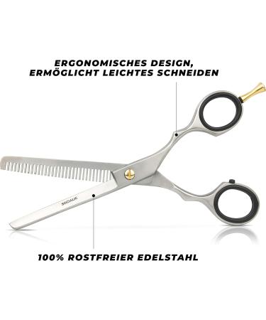 Socialic Effilting Scissors | Premium 16.5 cm Stainless Steel Thinning Scissors with Etui | Sharp Hair Clipper for Men & Women | Precise Hair Cutting Tool - Buy Online on GoSupps.com