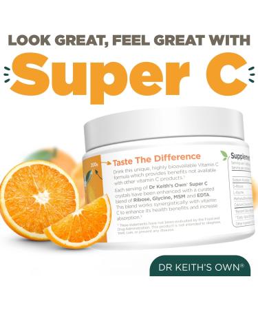 Dr. Keith's Own Super C - High Dose 4000mg Buffered Vitamin C Powder for Daily Immune Support - 7.1 oz (30 Servings) - Buy Online on GoSupps.com