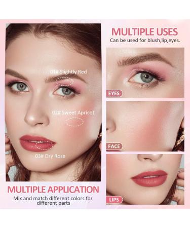 LOPHE Professional Makeup Blush Creamy The NoRules Stick light and airy with moisturizing hyaluronic acid for lips and cheeks 01+02+03 B01+02+03 - Buy Online on GoSupps.com