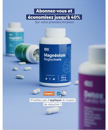 Magnesium Bisglycinate 2.000mg | MAX Absorption No Laxative Effects | Repairing Sleep & Energy Reduced Anxiety Bone & Muscle Support Concentration - Buy Online on GoSupps.com