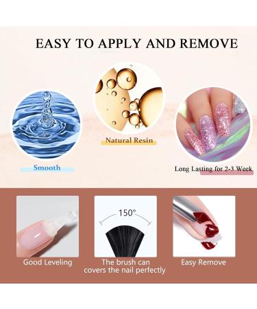 Nude Nail Polish Set - Glitter Nail Varnish Sets - Quick Dry & Long Lasting Pink Glitter 6 Colors Nail Varnish Set - No Need UV Nail Polish Kit Christmas Gifts for Women Girl - Buy Online on GoSupps.com