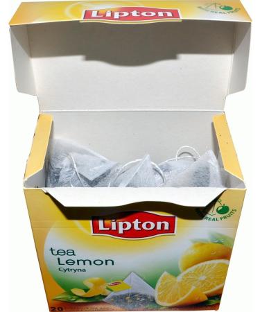 Buy Lipton Black Tea with Lemon - 20 Premium Pyramid Tea Bags (Pack of 3) - International Shipping Available - Buy Online on GoSupps.com