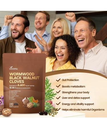 18-in-1 Black Walnut Wormwood Cleanse for Humans, 80 Day Supply, 6600mg Serving, Rapid Gut Cleanse & Digestive Health with Clove, Garlic, Turmeric, Pumpkin Seed, Oregano, Berberine & More 240 Softgels 1 Bag - Buy Online on GoSupps.com