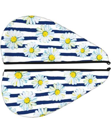Buy Daisy Striped Nautical Hair Towel Wrap | Quick Drying Towel Turban for Fast Hair Drying - International Shipping - Buy Online on GoSupps.com