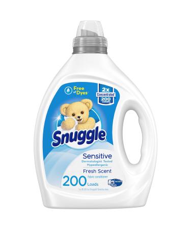 Snuggle Liquid Fabric Softener, Dye Free for Sensitive Skin, 2X Concentrated, 200 Loads