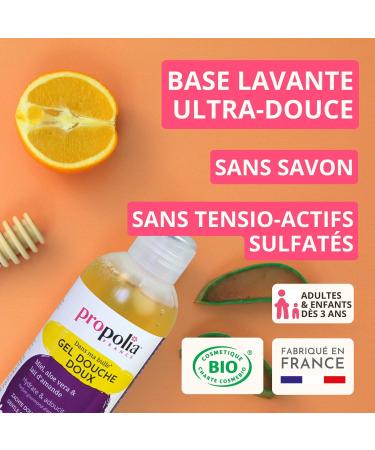 PROPOLIA Organic soft shower gel honeyalmond milkaloe veraorange blossom water moisturizes and softens children and adults made in France 200 ml - Buy Online on GoSupps.com