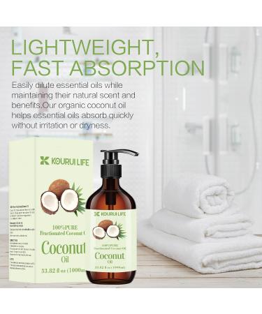 Organic Coconut Oil 1000ml - Pure Fractionated Cold-Pressed Raw Food Quality for Cooking Baking Skin & Hair Care - Buy Online on GoSupps.com