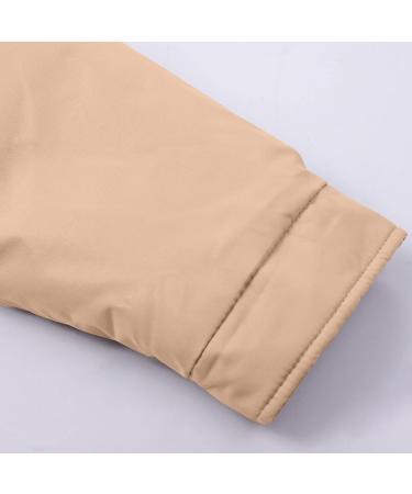 Women's Warm Quilted Winter Coat with Removable Hood | Long Cream Leather Jacket | Katzii & Eight2Nine | XXL Available - Buy Online on GoSupps.com