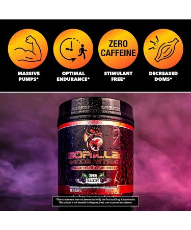 Gorilla Mode Nitric Stimulant Free Pre-Workout - Best Tasting & Most Effective for Massive Pumps | 776g Sour Candy Apple - Buy Online on GoSupps.com