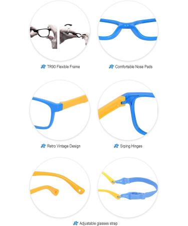 JoXiGo Blue Light Blocking Computer Glasses for Kids (Ages 3-7) - Includes Glasses Strap & Case - Red - Buy Online on GoSupps.com