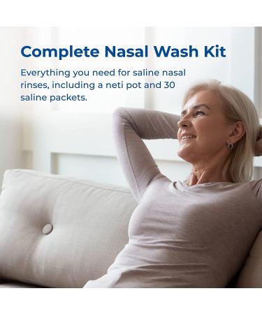 Rite Aid Neti Pot Nasal Rinse Kit - 30 Salt Packets Included | Sinus Relief for Adults & Children | Allergy Relief Saline Solution | Nasal Rinse Kit - Buy Online on GoSupps.com