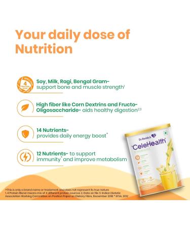 Dr. Reddy s Celehealth Protein Supplement - Low Glycemic Zero Sugar Saffron & Cardamom Flavor 400g - Nutritional Drink for Daily Use International Shipping Available - Buy Online on GoSupps.com