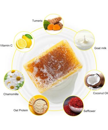Kojic Acid Soap - Turmeric Soap Bar - Natural Soap - Lemon Turmeric Kojic Acid Soap Bar for Fine Lines Acne Scars - Reduces Blemishes - Rejuvenates Skin - Buy Online on GoSupps.com