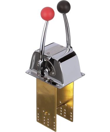 Seachoice Twin Lever Control Chrome-Plated Brass Red and Black Knobs - 8-5/16 Tall - Buy Online on GoSupps.com