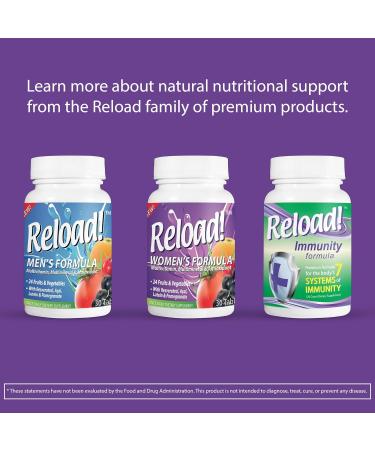 Reload! for Women All Natural Multivitamin Multimineral and Antioxidant with 24 Fruits and Vegetables as Well as Biotin for Hair Skin and Nails. 1 Month Supply. - Buy Online on GoSupps.com