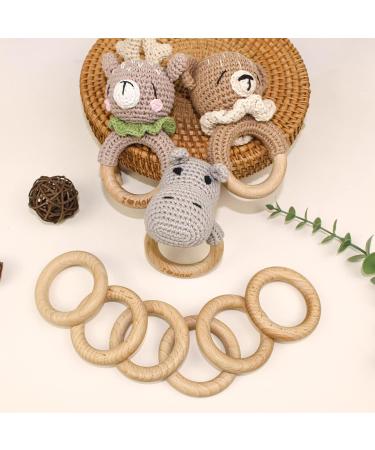 Ruby 8-Piece Natural Wooden Bite Rings | Eco-Friendly Baby Teething Toys & Handicraft Tools ( 70mm) - Buy Online on GoSupps.com