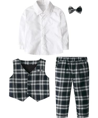 Mint Green Baby Boys Gentleman Suit Set | Navy Plaid | 2-3 Years - Buy Online on GoSupps.com