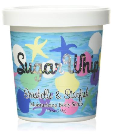 Primal Elements Sugar Whip Exfoliating Scrub Body and Face Cleanser for Silky Smooth Moisturize All Skin Types Seashells & Starfish 10 Ounce Seashells and Starfish