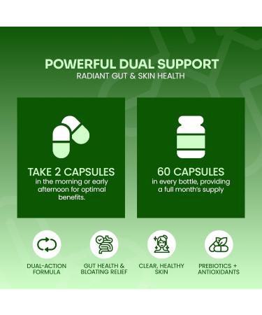 Thrive Health Probiotic & Collagen Supplement Gut Health Clear Skin Prebiotics Antioxidants 20 Billion CFU Collagen Peptides Bloating Relief 60 Capsules 2 Month Supply - Buy Online on GoSupps.com