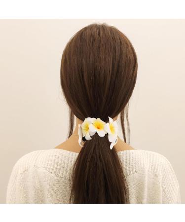 Beaupretty Hawaiian Flower Hair Tie Plumeria Hair Scrunchy Women Hair Tie Summer Flower Hair Tie Elastic Hair Bands for Women Girls - Buy Online on GoSupps.com