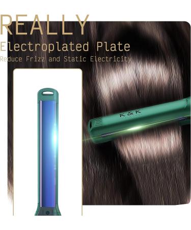 Mini Hair Straightener LED Display, Adjustable Temp 1/2 Inch Flat Iron - Tourmaline Titanium, Dual Voltage, Auto Shut Off - Green - Buy Online on GoSupps.com