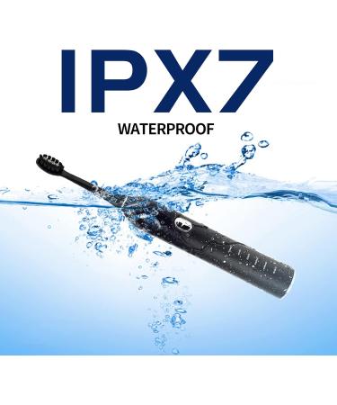 Sonic Electric Toothbrush for Adults - 5 Cleaning Modes Rechargeable IPX7 Waterproof Smart Timer Includes 3 Brush Heads - Perfect for Couples (Black - Buy Online on GoSupps.com