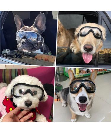 NAMSAN Dog Goggles Transparent Pet Sunglasses Waterproof Windproof Eye Protection for Large/Medium Dog Clear - Buy Online on GoSupps.com